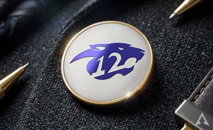 PRIORY 12th Anniversary Jacket Pin Design